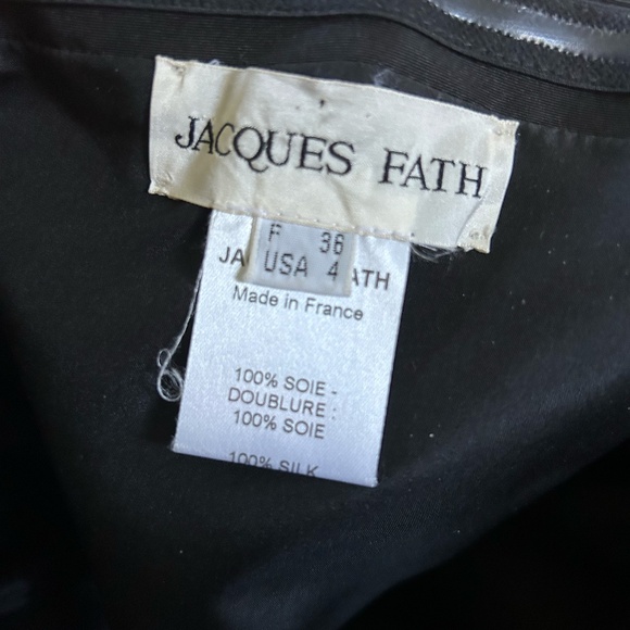 Jacques Fath Black Dress - Size 4 (fits size 2) - Picture 3 of 3